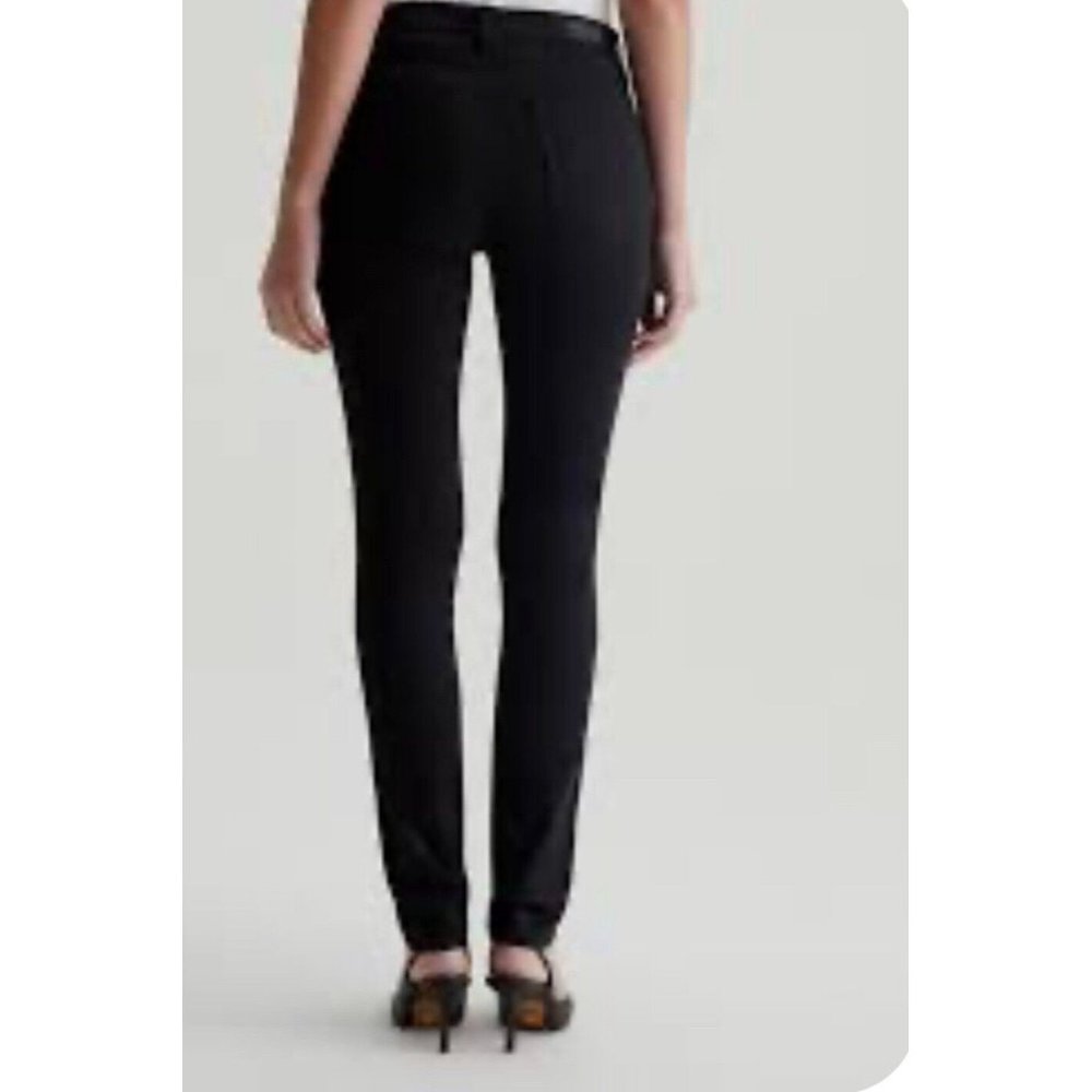 AG Adriano Goldschmied Women's Black The Prima Mid-Rise Cigarette Jeans Size 27R